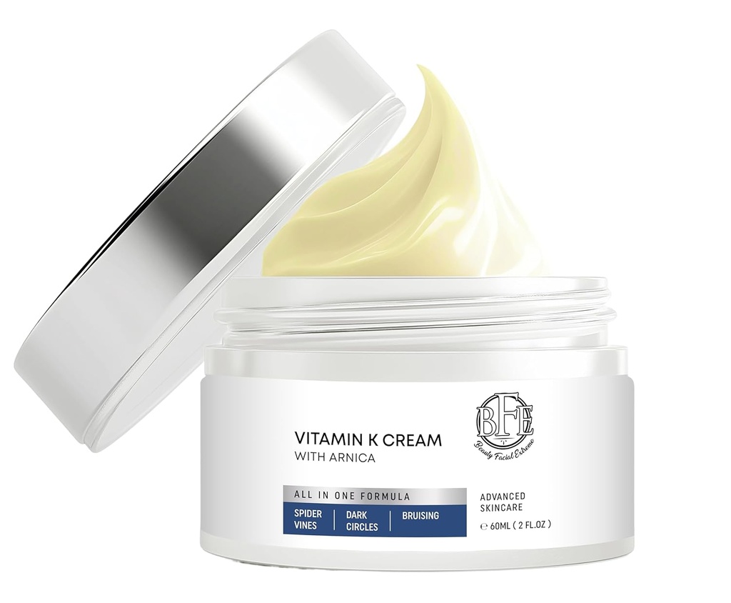 Crème de vitamine K- Formule de guérison de l'humidité. Correcteur Spot Noir pour Bruising, Spider Veins & Broken Capilleries. Réduit sous les yeux Cercles sombres, lignes fines, puffines, et rides.