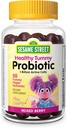 Webber Naturals Sesame Street Healthy Tummy Probiotics for Kids, 1 Billion Active Cells per Gummy, 50 Gummies, for Digestive Health, Free of Gluten, Dairy, Peanut & Gelatin, Vegan