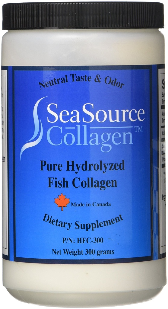 SeaSourceTM Collagen Pure HYDROLYZED Fisch Collagen Nahrungsergänzungspulver - Made in Canada from The Skins of Wild Caught Cod.