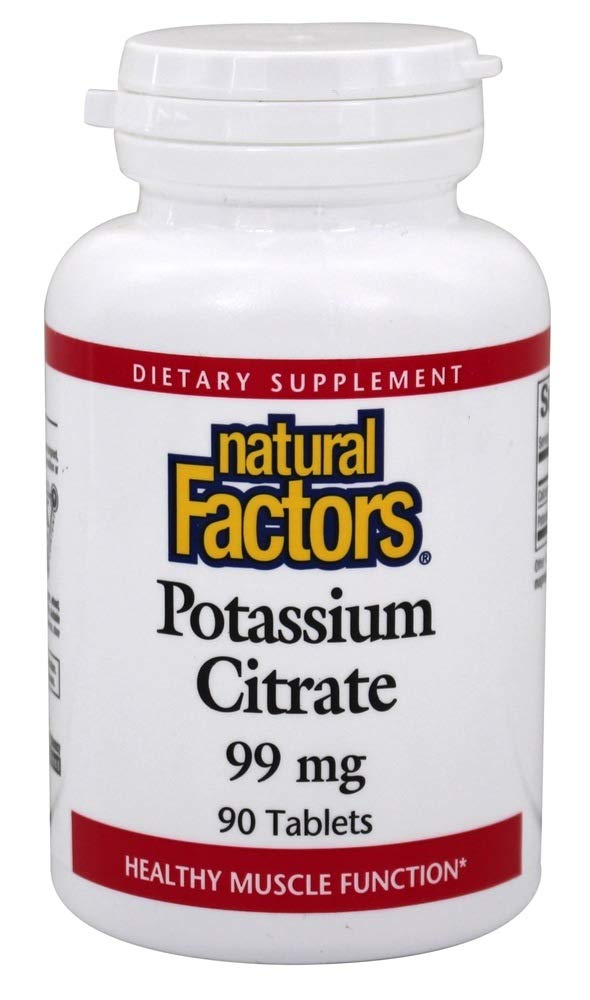 Natürliche Faktoren - Kalium Citrat 99mg, Unterstützt gesunde Muskeln, Nerves & Heart, 90 Tabletten
