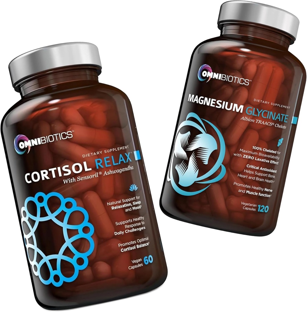 Supplément omnibiotique Cortisol Relax + Glycinat de magnésium