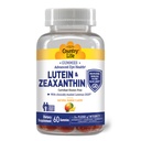 Country Life Lutein Gummis mit Lutemax 2020, 60 Ct, Kaubare natürliche Augenunterstützungsergänzung, Marigold Lutein, Zeaxanthin, Augengesundheit & Macular Support, Non-GMO, Natural Fruit Pectin, Vegan