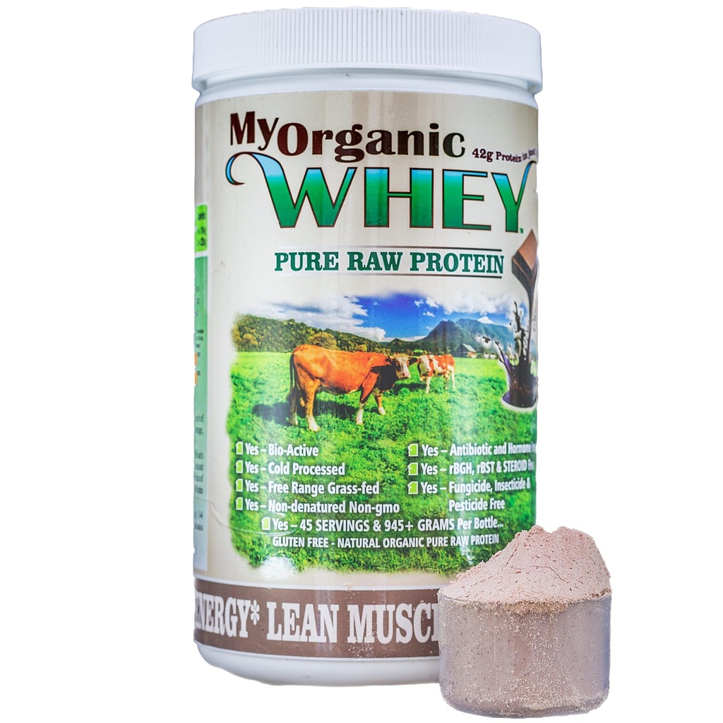 Poudre de protéines de lactosérum biologique, procédé à froid non-OGM alimenté à l'herbe de qualité A Lait en poudre de protéines de chocolat sans hormones de la ST-B, sans conservateur ni additifs Protéine pure de lactosérum (42g de protéines dans seulement 2 scoops)