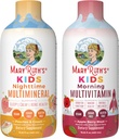 MaryRuth's Liquid Multivitamin (Apple Berry) & Nighttime Multimineral (Peaches & Cream) for Kids | Clean Label Project Verified® | Vitamins for Energy, Muscle Relaxation, & Overall Wellness | Vegan