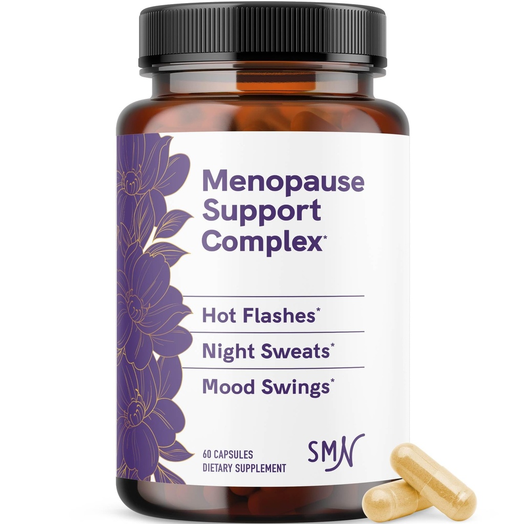 Menopause Ergänzungen für Frauen Hot Flashes & Nacht Sweats | Hormon Balance, Menopause Relief für Frauen & Perimenopause Unterstützung | mit Black Cohosh, DIM & Red Clover | 60 Ct (2 Monate Versorgung)