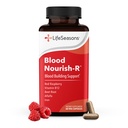 LifeSeasons Blood Nourish-R - Eisenmangel-Ergänzung - Unterstützt Anämie, Fatigue, Paleness & Dizziness - No Constipation - Blood Building - Eisen, Alfalfa, Raspberry & Vitamin B-12-60 Kapseln