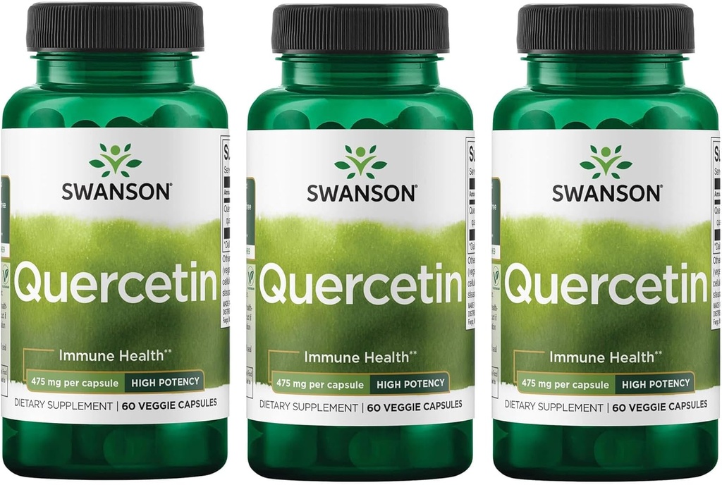 Swanson High Potency Quercetin - Défense antioxydante - (60 Capsules de Veggie) 3 Pack