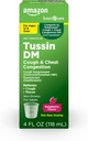 Basic Care Tussin DM, Cough Plus Chest Congestion Syrup für Erwachsene und Alter 12 und darüber, Raspberry Flavor, 4 fl oz (Pack von 1)