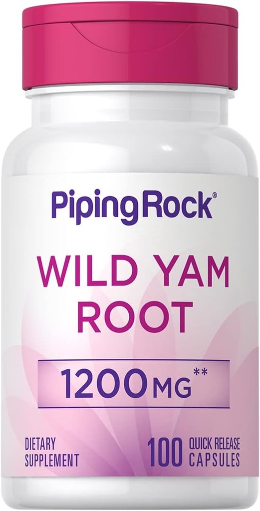 Piping Rock Wild Yam Root Kapseln 1200mg | 100 Count | Extrakt Ergänzung | Glutenfrei, Non-GMO
