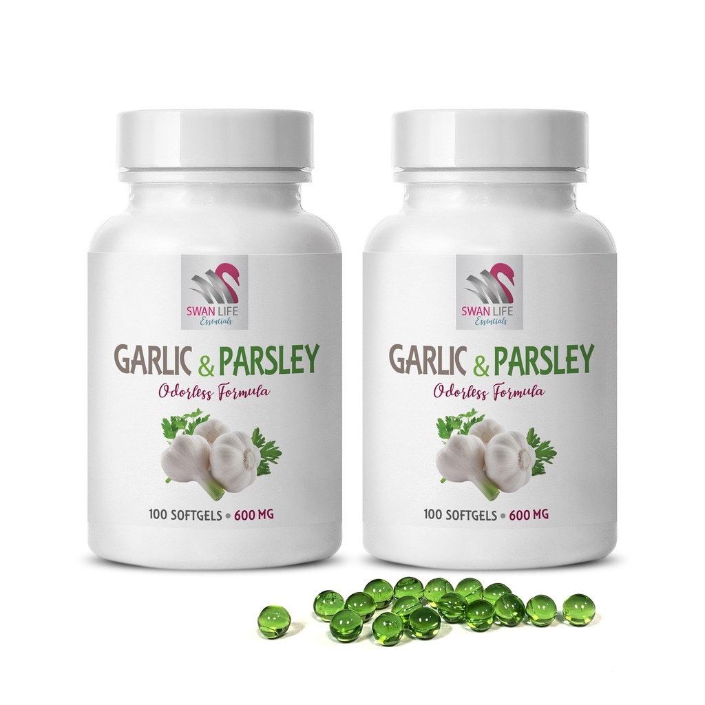 Knoblauch Ergänzungen - GARLIC UND PARSLEY ODORLESS FORMULA - Knochengesundheit Vitamine für Frauen, Knoblauch Allicin, Allicin, Knoblauch Ergänzungen, Knoblauch Petersilie, Petersilie Kapseln, geruchlose Knoblauch - 2B 200 Caps