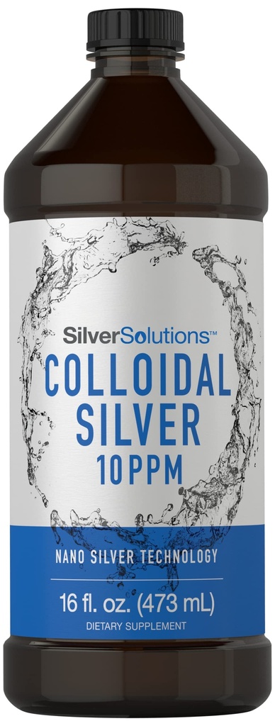Carlyle Colloidal Argent liquide de 10 PPM de 16 fl. Oz (473 mL) avec Nano Silver Technology Solutions de Végétarien, Non-OGM, Supplément sans gluten