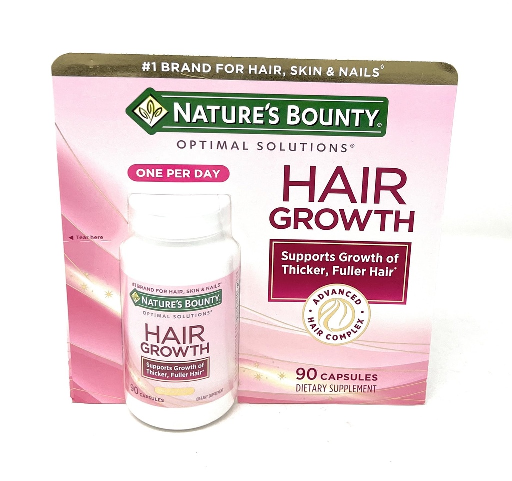 Nature's Bounty Hair Growth Supplement, 1 pro Tag, Klinisch gezeigt, um Thicker, Fuller Hair, mit Biotin, Silikon & Arginin, 90 Kapseln zu unterstützen