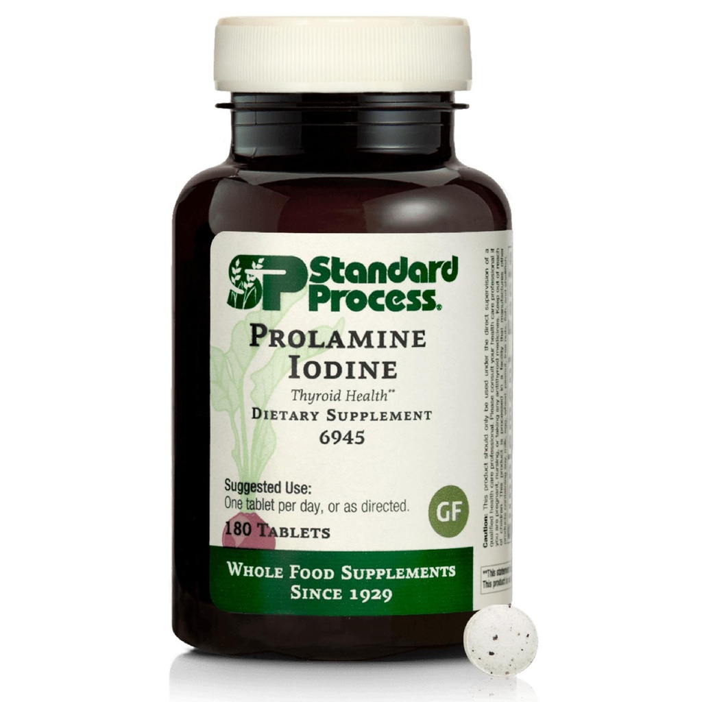 Standard Process Prolamine Iodine Schilddrüse Gesundheit Nahrungsergänzung - Vegan, Glutenfrei, Non-Dairy, & Non-Soy - Essential Endocrine Support - 180 Tabletten