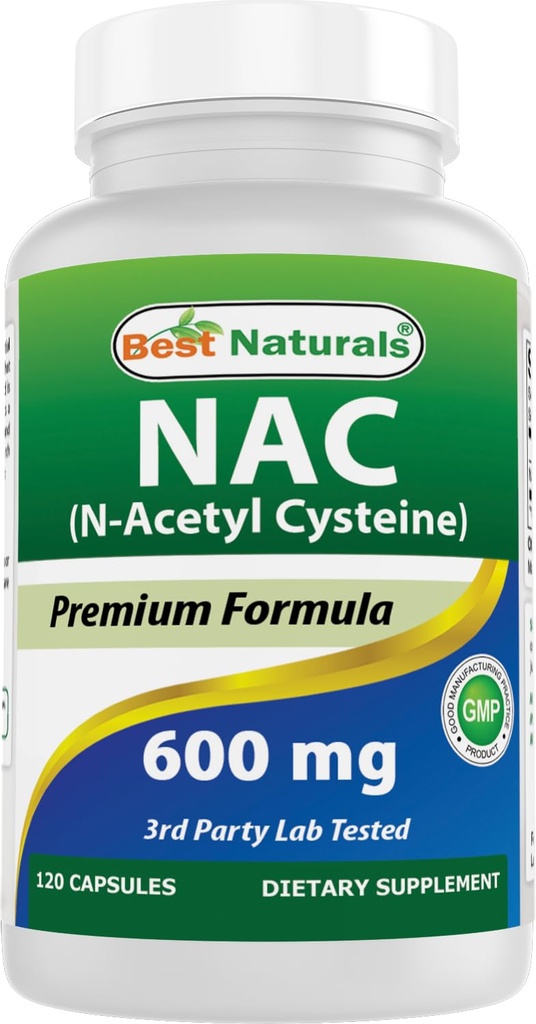 Best Naturals NAC - N Acetyl Cystein 600 mg 120 Kapseln - n Acetyl Cystein - Leistungsstarkes Antioxidans