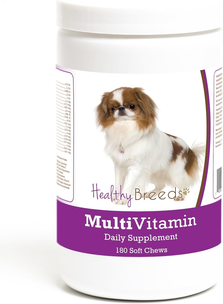Breeds en santé Chin japonais Multivitamine Soft Chew pour chiens 180 Comte