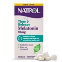 Natrol Melatonin 10mg Comprimés de libération dans le temps, Supplément diététique pour sommeil reposé, 100 comprimés de libération dans le temps de Melatonin, 100 portions