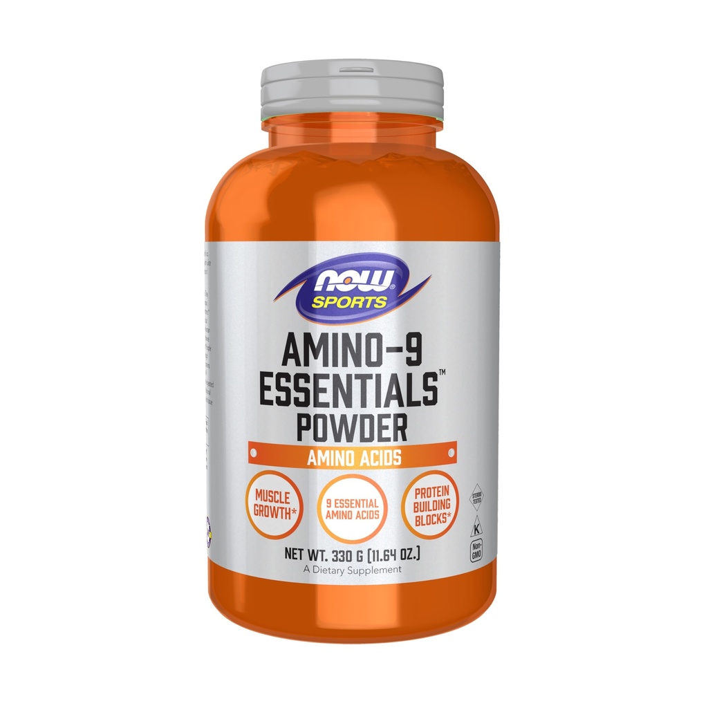 NOW Sports Nutrition, Amino-9 EssentialsTM Powder, Enhanced Protein Synthesis, Aminosäuren, 330-Grams