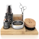 Striking Viking Beard Growth Kit - 7-Piece Set, Sandalwood Scent & Caddy - Öl & Balm mit Bartbürste, Dual-Sided Comb & Scissors plus Mustache Comb für Grooming & Styling