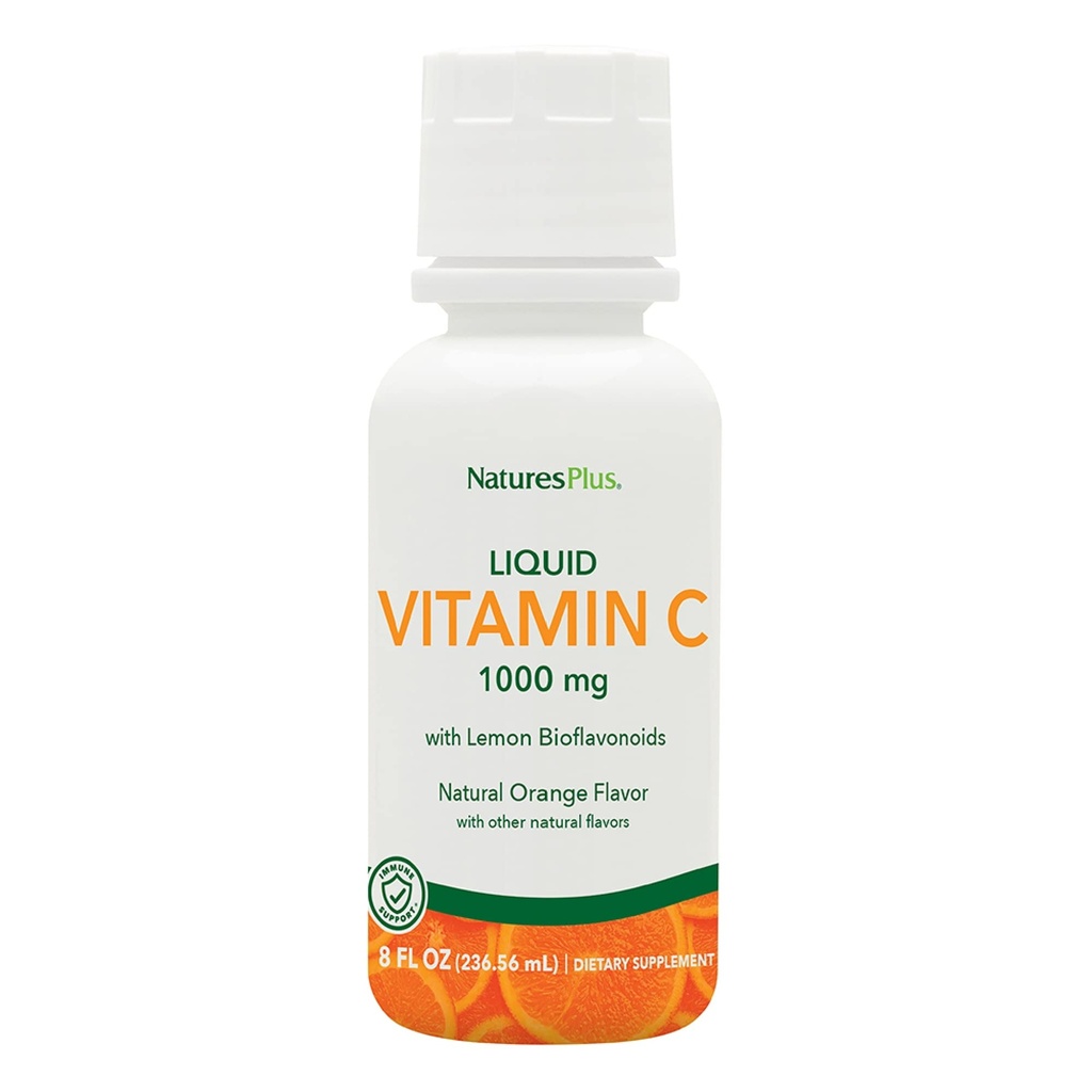 NaturesPlus Flüssiges Vitamin C - 1000 mg, 8 fl oz - mit Zitronenbioflavonoiden - Vegetarisch, Glutenfrei - 8 Portionen