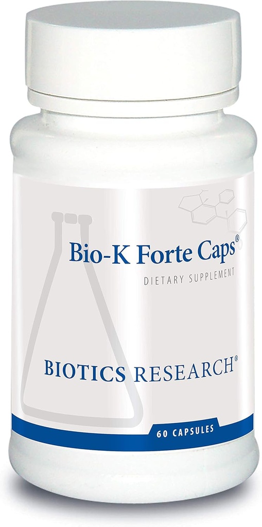 Biotics Research Bio K Forte Caps Vitamin K als Menachinon 7, Phytonadion, Kombination mit K1 & MK 7 in einem 1: 10 Verhältnis. Hohe Potenz Vitamin K mit SOD und Katalase 60 Kapseln