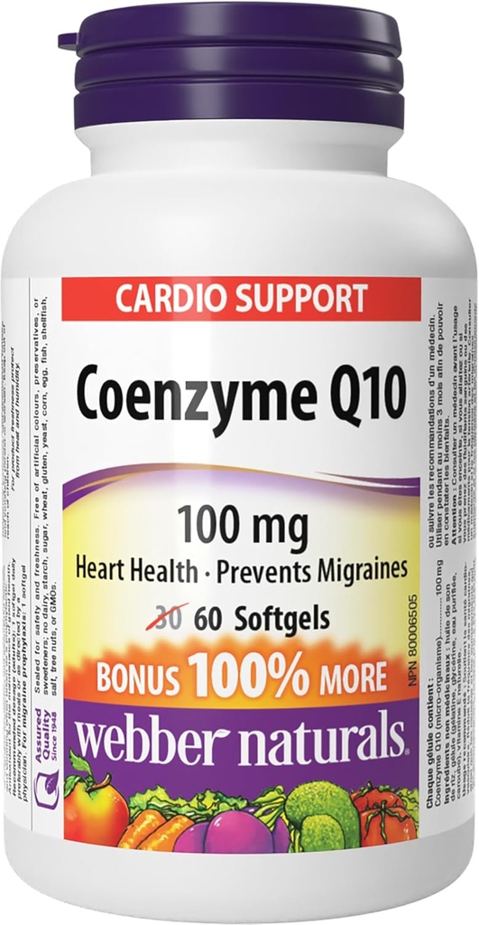 Webber Naturals Coenzym Q10 100 mg, 60 Softgele