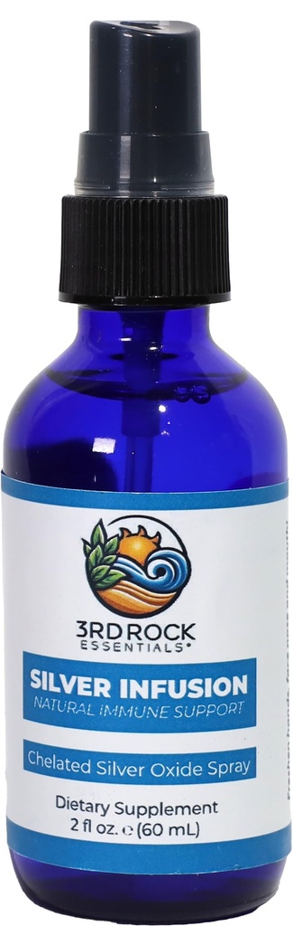 3rd Rock Essentials | Silver Infusion 150 PPM Chelat Silver Oxide Spray Nahrungsergänzung | All Natural Liquid Silver Spray Immun Support Supplement | All Natural Personal Care (2 oz.)