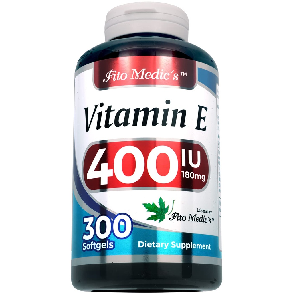 FITO MEDIC's Lab - Vitamin e - 400 IU, 300 Softgele von - Pure- Vitamin e Oil - für Antioxidante Unterstützung- Vitamin e Kapseln - Ultra hohe Absorption- Vitamina e.