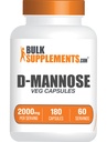BulkSupplements.com Capsules D-Mannose - Supplément D-Mannose, pour le traitement urinaire - Sans végane et sans gluten, 3 capsules par portion (2000mg), 180 Nombre (paquet de 1)