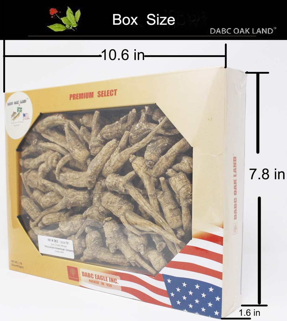 DOL Handgewählter amerikanischer Wisconsin Farmed Ginseng Root Medium&Large ᐅ Individuell州 bestimmt merk西 verdient gerecht und gut 花 Cultivated Wisconsin American Ginseng (Medium 16oz/Box)