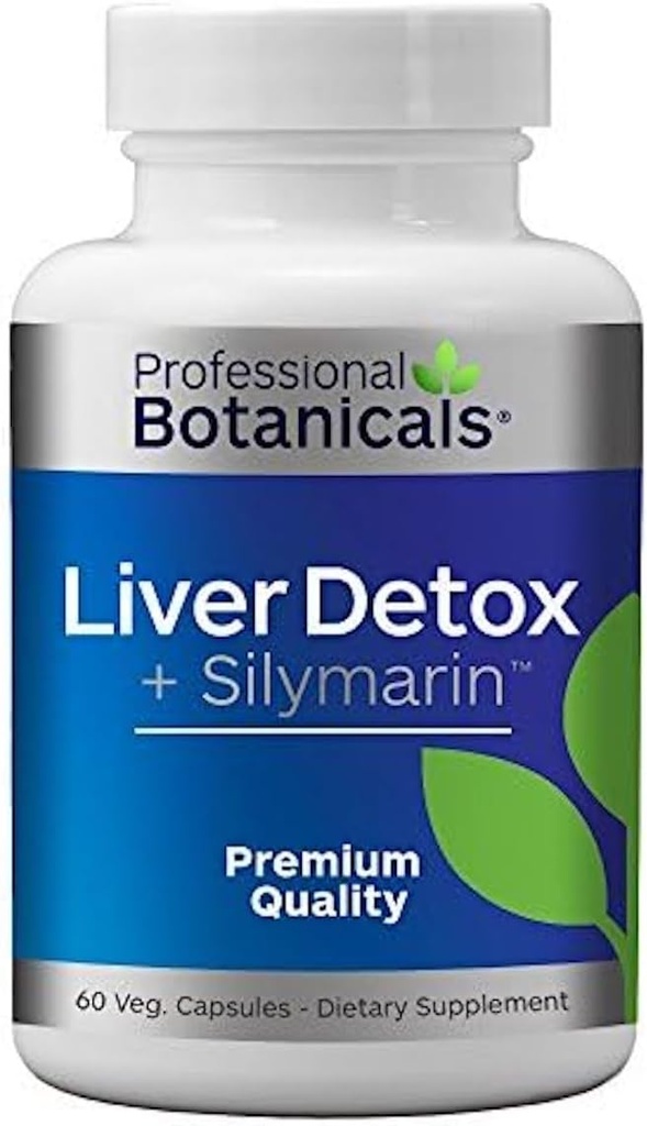 Leber-Detox und saubere Ergänzung, pflanzliche Leber Unterstützung Ergänzung mit Milchdistel Seed Extrakt, Silymarin 80%, Organic Blessed Thistle, Dandelion Root, - 60 vegetarische Kapseln