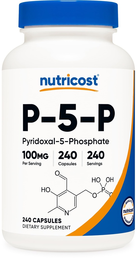 Nutricost P5P Vitamin B6 Supplement 100mg, 240 Kapseln (Pyridoxal-5-Phosphate) - Vegetarisch Freundlich, Non-GMO, Glutenfrei