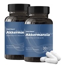 Akkermansia Probiotic with Prebiotic Fiber - Increases GLP-1 Production, Delayed Release, Third-Party Tested, 100M AFU Live Strain for Gut Health for Men & Women (2pcs)