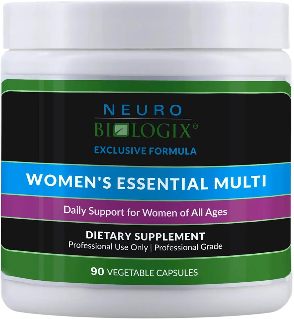 Neurobiologix Women's Essential Multi von Neurobiologix (90 Kapseln) - Einmal täglich Frauen Multivitamin mit Iron | Superior Bioverfügbarkeit | Methylierung und Hormonunterstützung