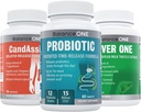 Balance ONE 2 Monate Kit | Probiotic, CandAssist, Liver One | 15 Billion CFU Probiotic | Natürliche Reinigung mit Caprylic Säure | Leber Unterstützung mit Milchdistel