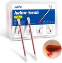 Svaha Povidone Iodine Swabsticks - 250 Stäbchen Individuell Wrapped, Iodin Lösung Freigegeben, wenn Snapped, Ohne Austrocknen, Perfekt für Wund Care, Erste Hilfe Kits, Reise & Outdoor-Nutzung