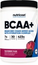 Nutricost BCAA Active avec Glutamie, Citrullie et Poudre d'hydratation de noix de coco (BlackBerry Plum) 30 portions - Acides aminés à chaîne ramifiée avec complexe d'hydratation - Sans gluten, sans OGM