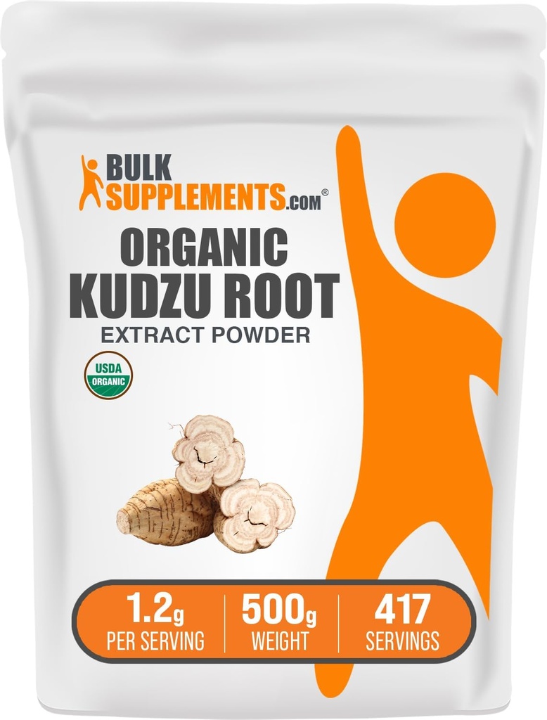BulkSupplements.com Organic Kudzu Root Extract Powder - Kudzu Root Supplement, Kräuterergänzung - Glutenfrei, 1.2g pro Servierung, 500g (1.1 lbs) (Pack von 1)