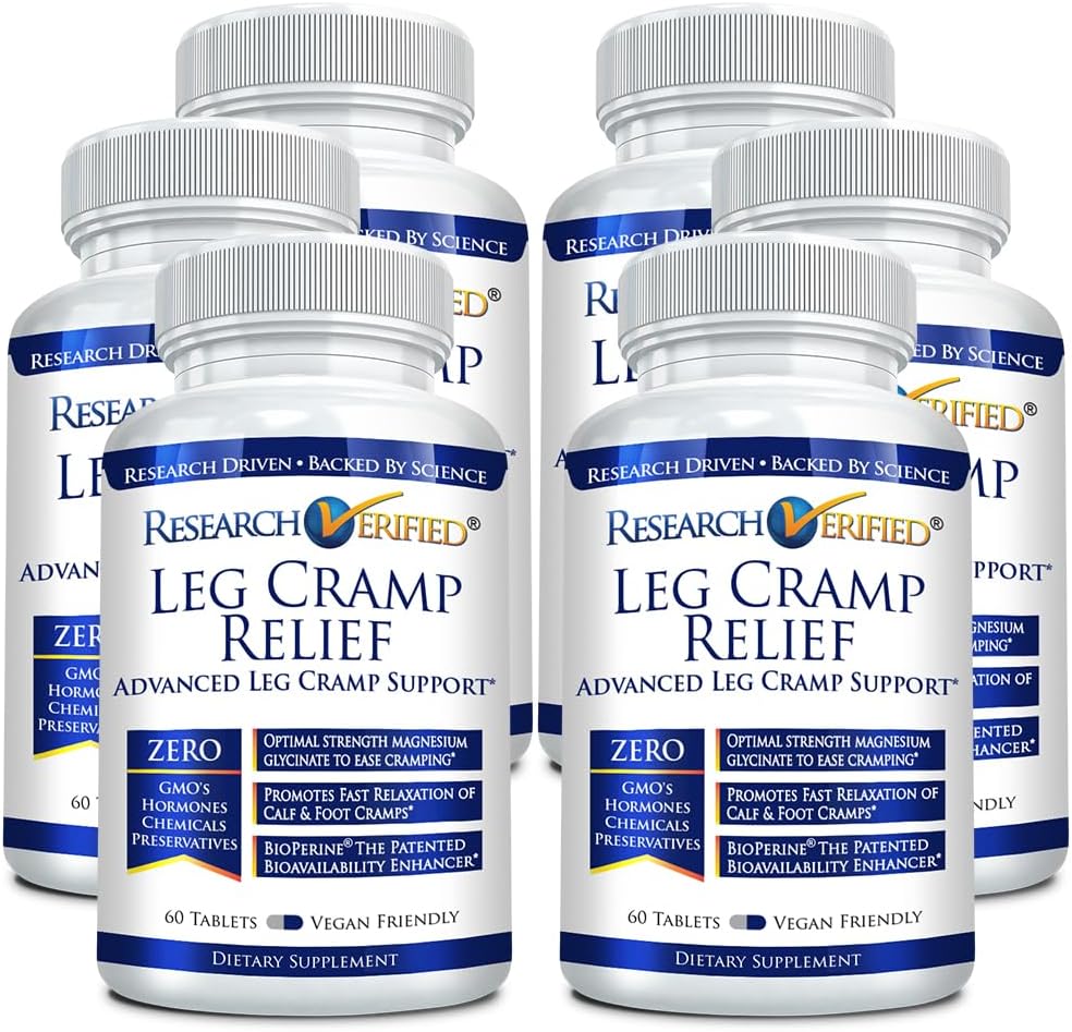 Recherche Crampes de jambes vérifiées - Magnésium, Vitamines B, Gingembre, Camomille, BioPerine - Support de circulation - Vegan - 6 mois d'approvisionnement