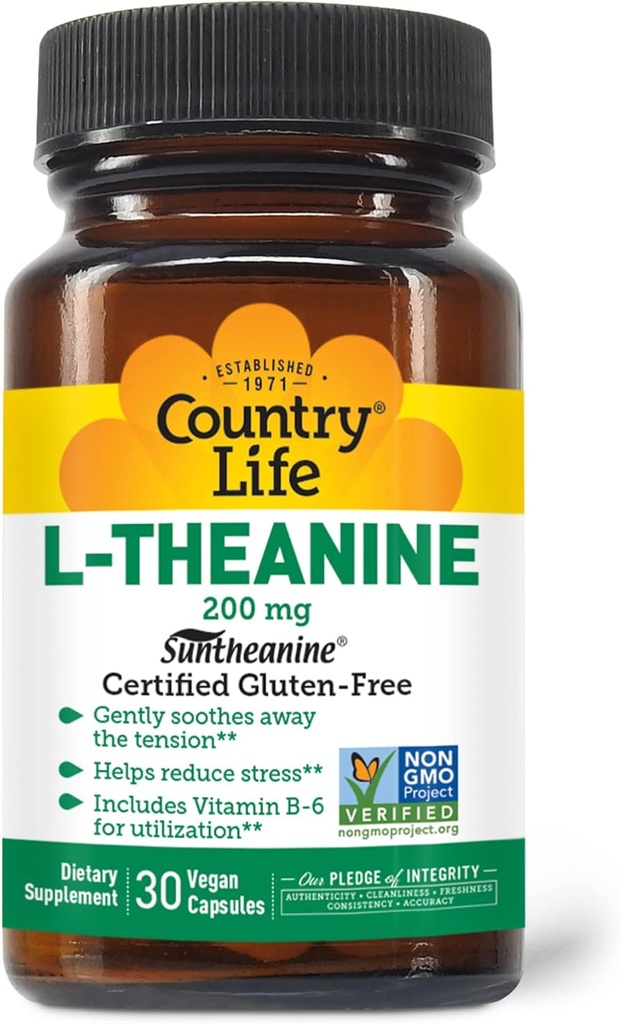 Country Life L-Theanine - 200 mg - 30 Vegetarische Kapseln