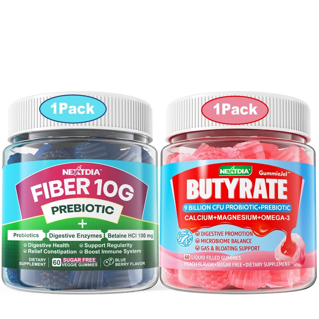 Butyrate Gummis mit Probiotic + Prebiotic + Postbiotic + Fiber Gummis für Erwachsene