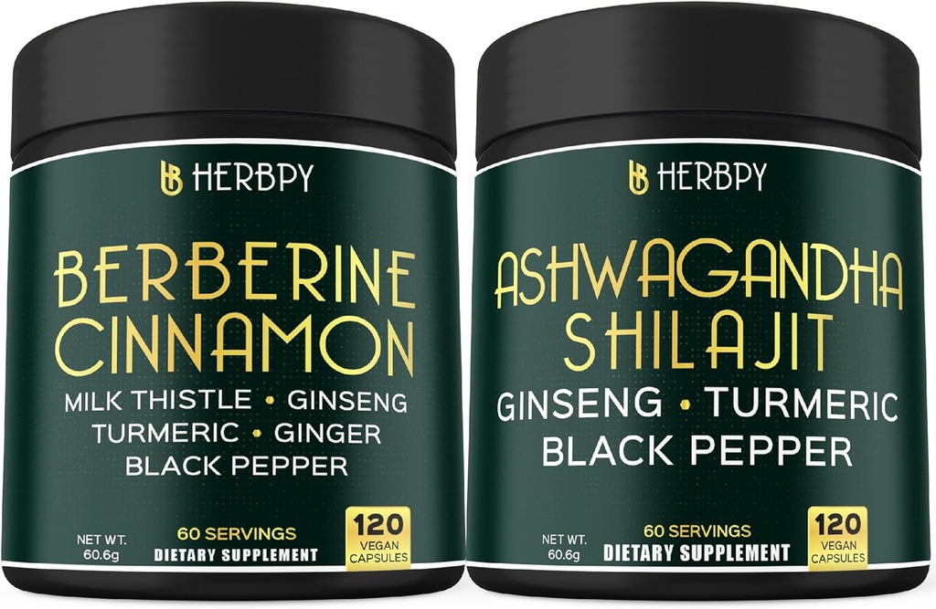 Bundle 7in1 Berberine HCl & 5in1 Ashwagandha Shilajit Ergänzungen