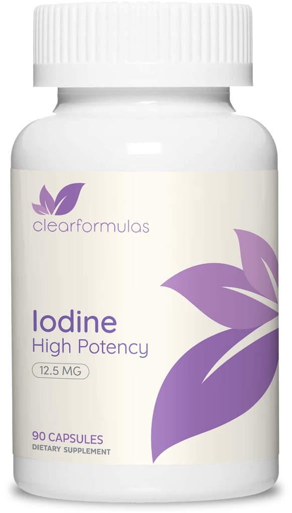Supplément d'iode de potassium de haute puissance - Iodide de potassium USP et Capsules d'iode libres 12,5mg Mélange posologique précis - Capsule Alternative au supplément de Lugol pour l'énergie et l'immunité thyroïde (3 mois)