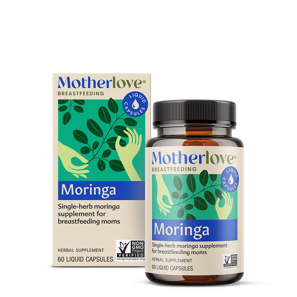 Motherlove Moringa (60 Flüssigkeitskappen) Lactationsergänzung zur Unterstützung von Brustmilchversorgung – Non-GMO, Bio Kräuter, Vegan, Kosher