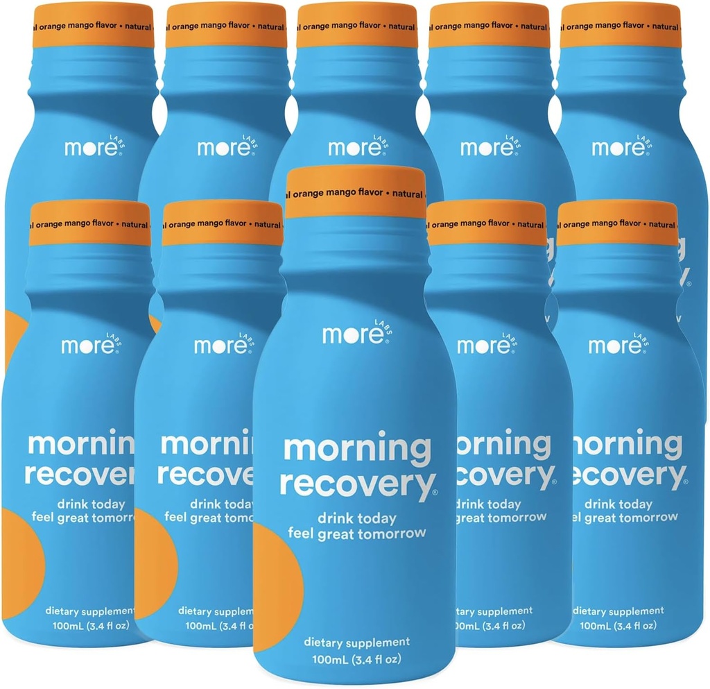 Mehr Labs Morning Recovery Orange Mango Flavor Elektrolyt & Milchdistel Getränk 10 Pack | Hydrate während des Trinkens | Hochlösliche Flüssigkeit DHM