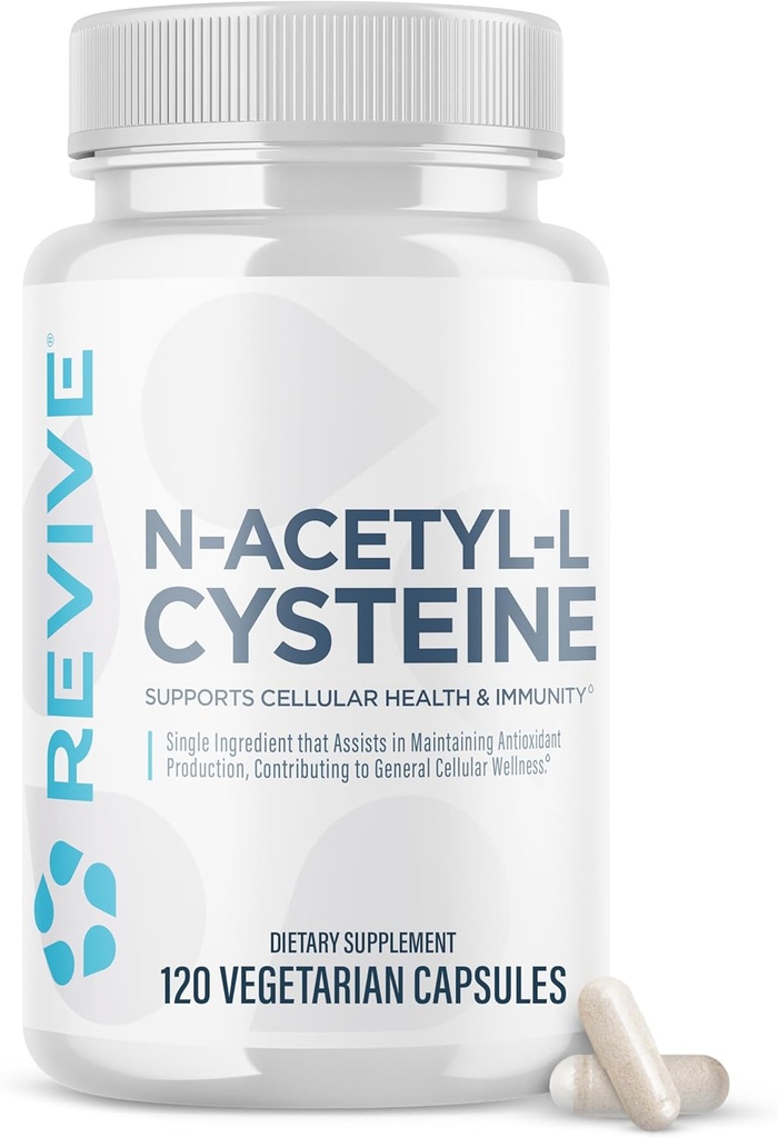Revive MD NAC Supplement for Men & Women - N-Acetyl Cysteine Supports Respiratory, Cardiovascular & Cellular Health - Antioxidant & Immune Support (120 Capsules, 60 Servings)