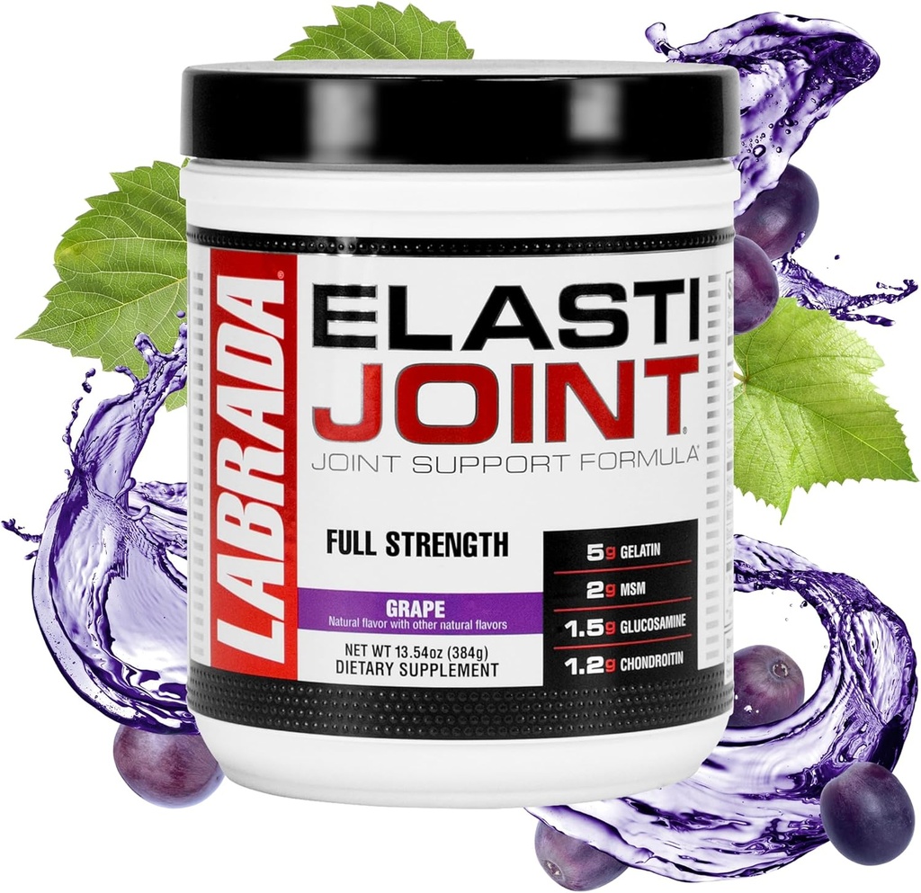 Labrada Nutrition Elastijoint, Grape - Glucosamin Joint Support Supplement Pulver für Männer und Frauen, Joint Relief & Knochen Health Supplement mit MSM, Glucosamine Chondroitin MSM - Gluten-Free