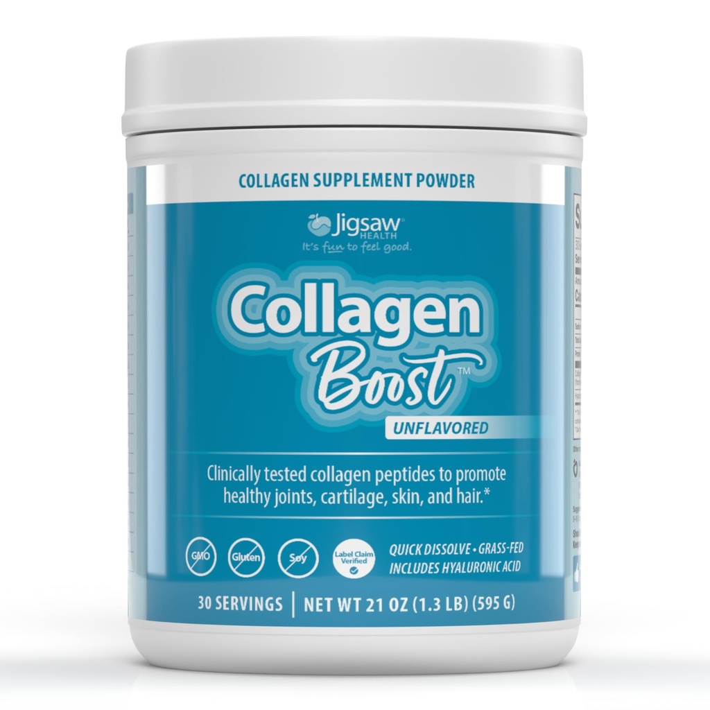 Jigsaw Health Collagen Boost | fördert gesunde Gelenke, Knorpel, Haut und Haar | 30 Servierungen