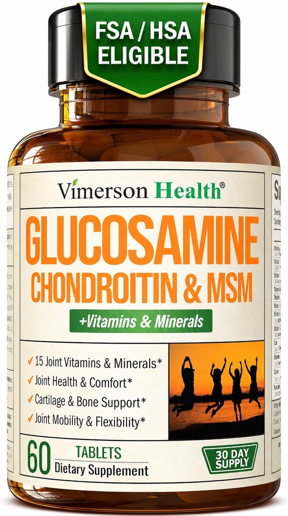 Glucosamin Chondroitin MSM Supplement – Fortgeschrittene Joint Supplements für Männer und Frauen w/Glucosamine Sulfate 1000mg, Chondroitin Sulfate & MSM, Vitamin B12 und mehr für gemeinsame Gesundheit – FSA Eligible