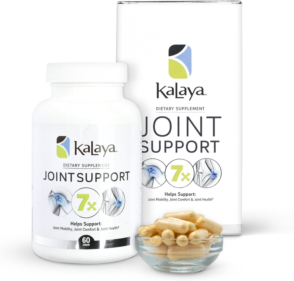 Kalaya 7X Joint Support Supplement - Designed by Medical Professionals - für Gelenke, Knochengesundheit und Muskelunterstützung - mit Kurkuma, Kollagen und Vitamin C - 60 ct