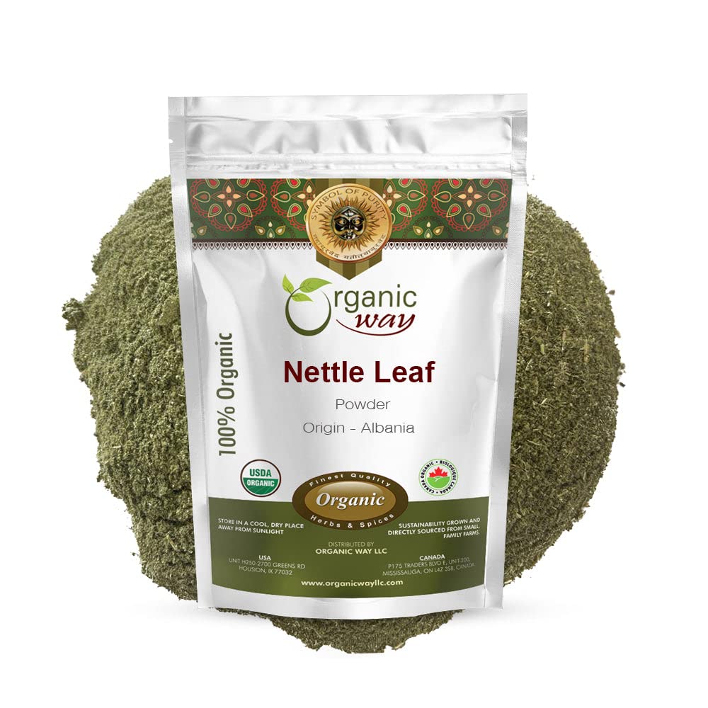 Bio Way Nettle Leaf Powder (Urtica dioica) - Kräutertee | Organic & Kosher Certified | Raw, Vegan, Non GMO & Gluten Free | USDA Certified | Origin - Albanien (1LBS / 16Oz)